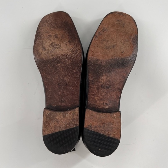 Bally Alba flats 6 black Italian leather smoking loafers old money minimalist - Picture 7 of 12